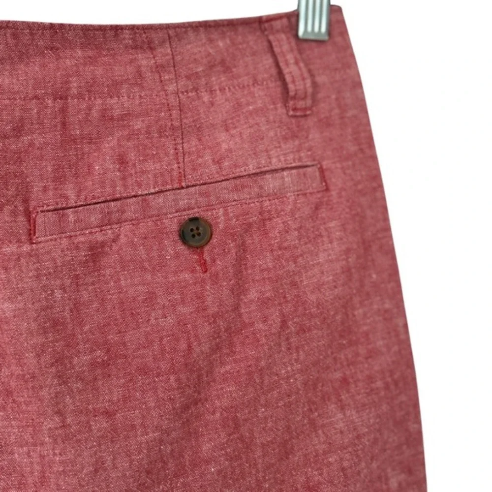 J.Crew Factory Gramercy Linen Cotton Shorts 33 Deep Sunset Coral 9